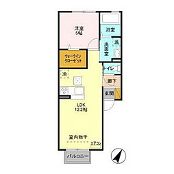 ベアー　フルーツ 1階1LDKの間取り