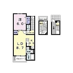 Ｋ’ｓ　ル・クープル　VI 3階1LDKの間取り
