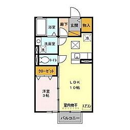 ロイヤルステージ 1階1LDKの間取り