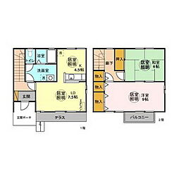 アドラブールＣ 2階2LDKの間取り