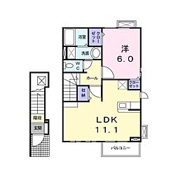 サンリット　ミヤハラ 2階1LDKの間取り