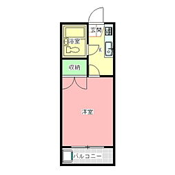 メゾン・ド・シノピア 4階1Kの間取り