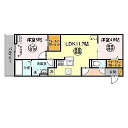 マノア 2階2LDKの間取り