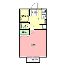 ガーデンテラス 1Kの間取図画像