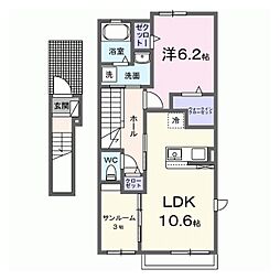 SHINYASHIKI:APIII 1LDKの間取図画像