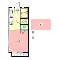 コーポフルサワ 1Kの間取図画像