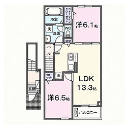グランビレッジウー4 2LDKの間取図画像