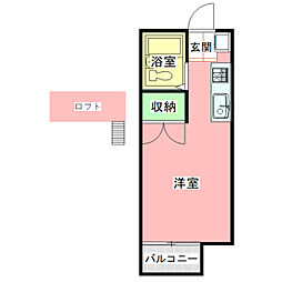 サンライフハイツC ワンルームの間取図画像