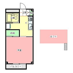 TWINS24 1Kの間取図画像