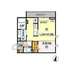 プラデーラ 1LDKの間取図画像