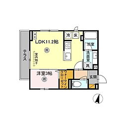 プラデーラ 1LDKの間取図画像