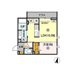 プラデーラ 1LDKの間取図画像