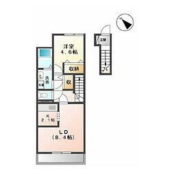 T-FlatA 1LDKの間取図画像