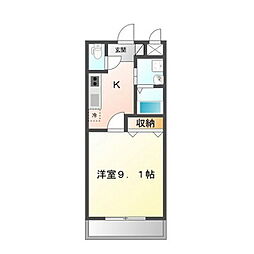 アリエッタ赤塚 1Kの間取図画像