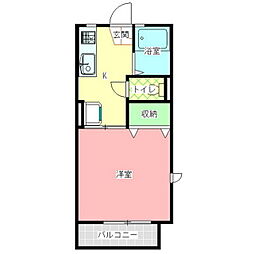 グリーンビレッジ 1Kの間取図画像