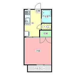 ドミール21 1Kの間取図画像