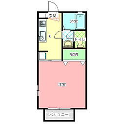 パークサイドヴィラ・サクラB 1Kの間取図画像