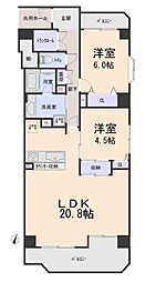 ウィステリア藤枝 2LDKの間取図画像