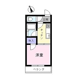 オーシャングリーンハイツ 1Kの間取図画像