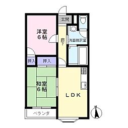 メゾンドゥパティオ 2LDKの間取図画像