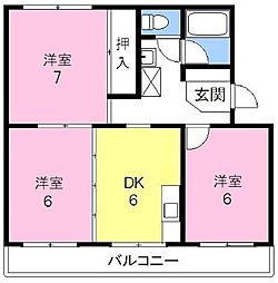 ビクトリーマンション 3DKの間取図画像