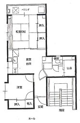 第二大仁ビル 2DKの間取図画像
