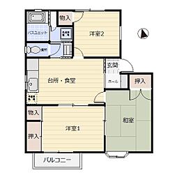 サンローズ石井S 3DKの間取図画像