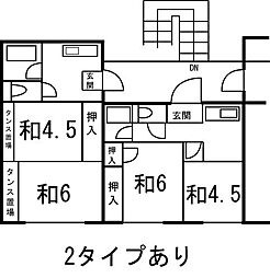 シティハイムグリーンベルB 2Kの間取図画像