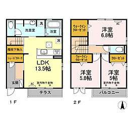 サンリットM 3LDKの間取図画像