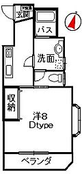 タイガーズマンション 1Kの間取図画像