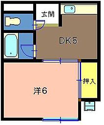 大嶽マンション 1Kの間取図画像