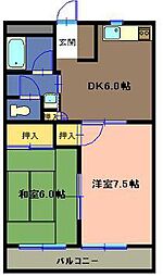 セムイハイツ 2DKの間取図画像