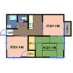 グリーンコーポ下山 3Kの間取図画像
