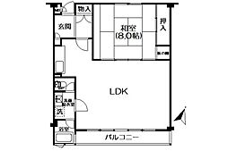 ヴィラ南熱海6号 1LDKの間取図画像