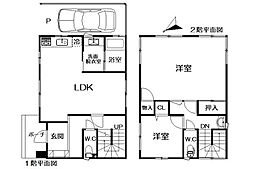 JR東海道本線 真鶴駅 徒歩17分 2LDKの間取り
