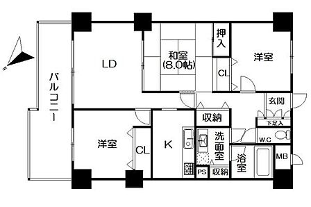 3LDK 間取り