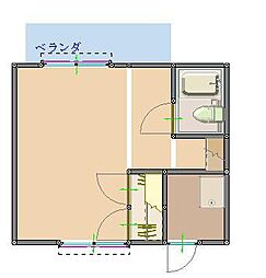 リッチベル ワンルームの間取図画像