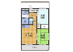 サンドミール 2LDKの間取図画像