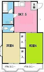 ソワサント池谷 2DKの間取図画像