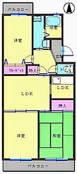 エスパシオUNO 3DKの間取図画像