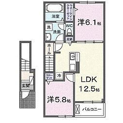 グランノーブル 2LDKの間取図画像