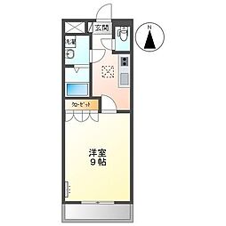 サンモール中島A 1Kの間取図画像