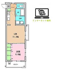 CingAvenue 1LDKの間取図画像