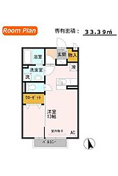 M.ロージェ2009 ワンルームの間取図画像