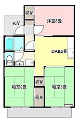 サンライズ鈴木 3DKの間取図画像
