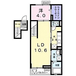 グリシーヌ 1LDKの間取図画像