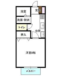 ハイツエーデルワイス 1Kの間取図画像