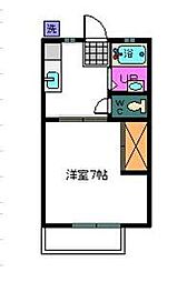 サンライズ高松 1Kの間取図画像