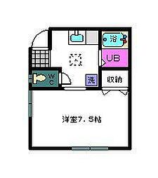 サニーヒルズ 1Kの間取図画像