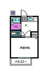 トラッド3 1Kの間取図画像